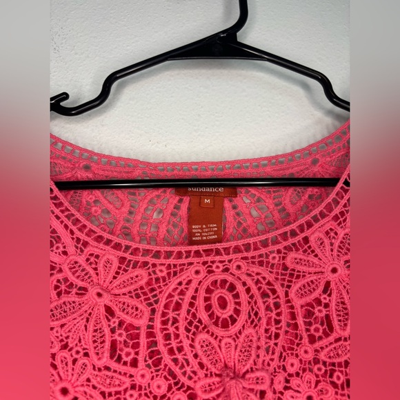 SUNDANCE PINK EYELIT TANK TOP BLOUSE SZ MEDIUM - Picture 4 of 8